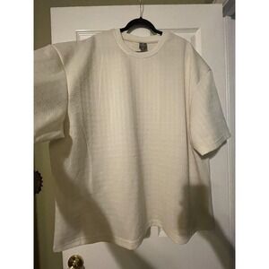 Saints Studio Shirt Mens 3XL White Textured Stretch Short Sleeve Crewneck Tee